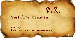 Verhás Klaudia névjegykártya